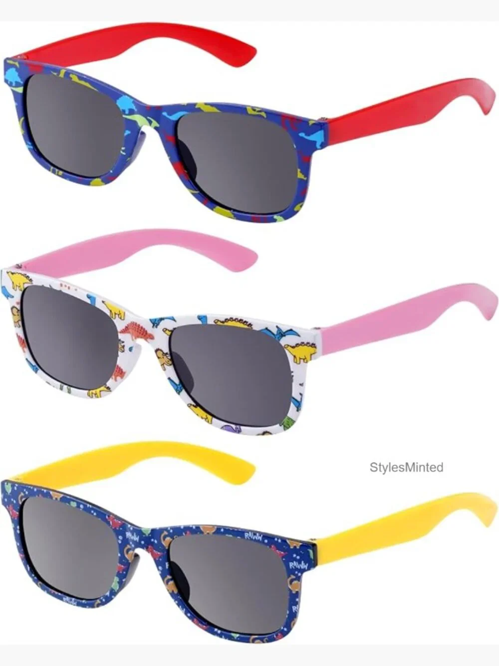 3 Pack Kids Sunglasses Cute Dinosaur Toddler UV Protection Outdoor Eyewear